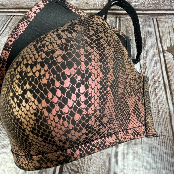 VICTORIA'S SECRET Women's 32DD Padded No Wire Snakeskin Metallic Adjustable Bra - Picture 5 of 5